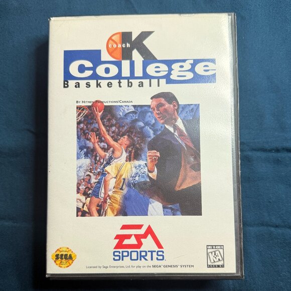 Coach K College Basketball Vintage Video Game (Sega) - Picture 1 of 5